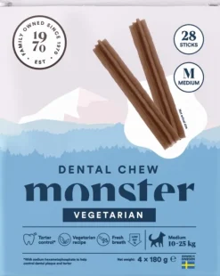Monster Dog Dental Chew Vegan hammashoitoherkku, M, 28 kpl Clearance