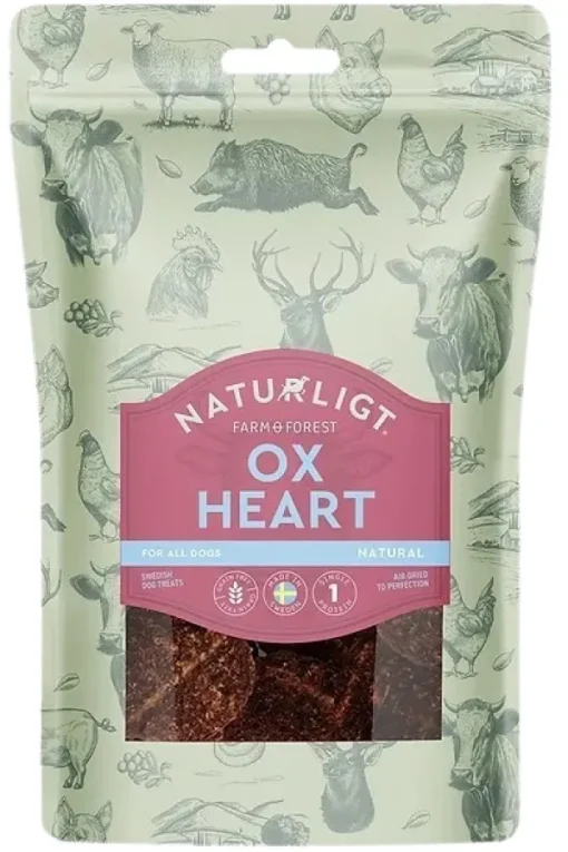 Naturligt Hundtugg Naturligt Farm & Forest Ox Hearts makupalat, 120g Online