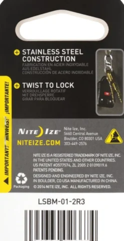 S-Biner MicroLock Stainless Steel 2-Pack Black-Nite Ize Online