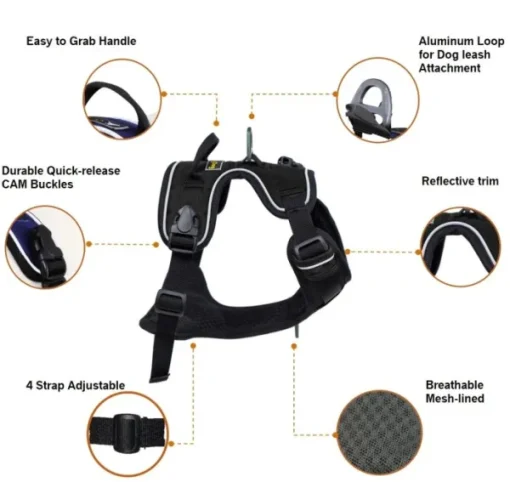 OllyDog Alpine Reflective Harness Raven Online