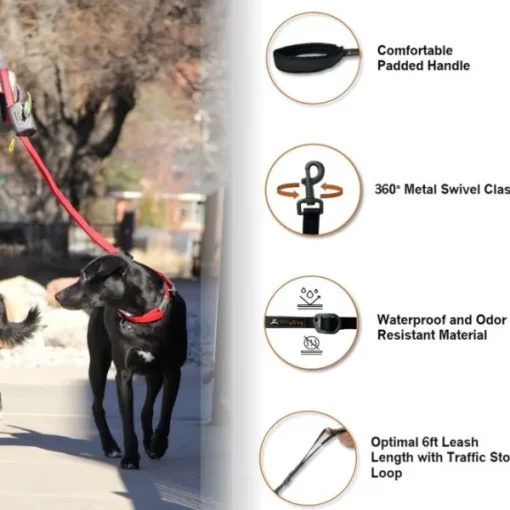 Tilden Leash talutin, punainen-OllyDog Hot