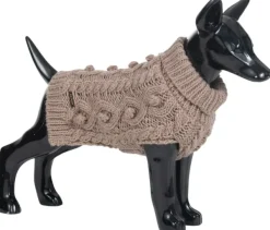 PAIKKA Handmade Knit koiran neulepusero, 20-30 cm, vaaleanruskea Outlet