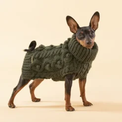PAIKKA Handmade Knit koiran neulepusero, 20-30 cm, vaaleanruskea Outlet