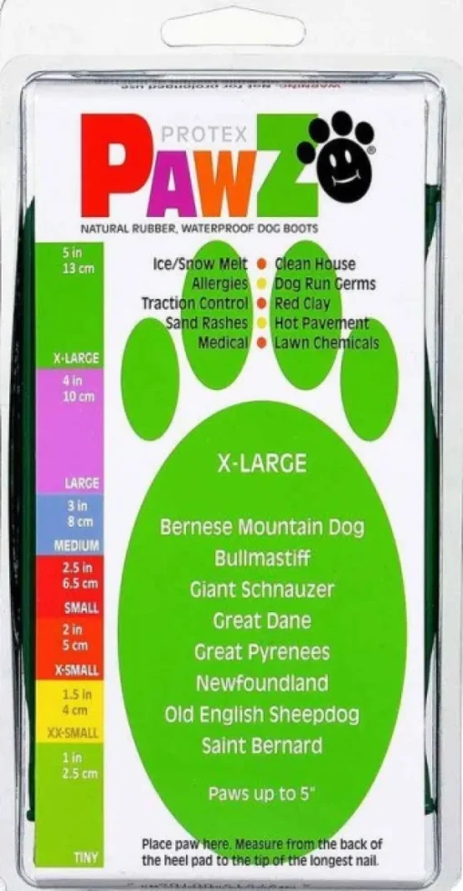 Pawz Dog Boots Color Green XL Online