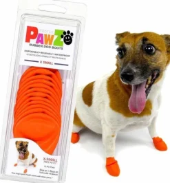 Dog Boots Color Orange XS-Pawz Hot