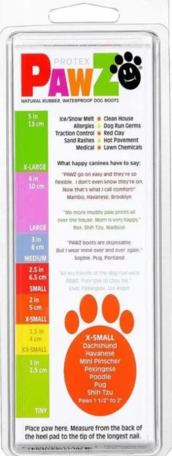 Dog Boots Color Orange XS-Pawz Hot