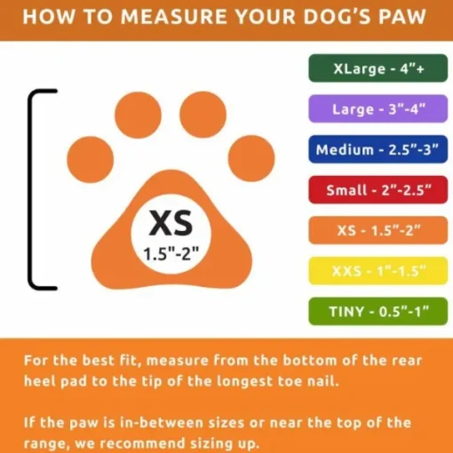 Dog Boots Color Orange XS-Pawz Hot