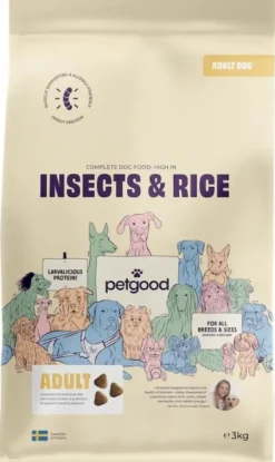 Petgood Insektsfoder med Ris Vuxen koiranruoka, 3 kg Clearance