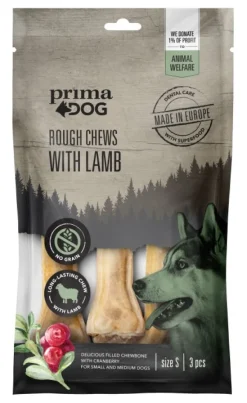 PrimaDog Prima Dog Rough Chews Lamb/Cranberry puruluu lammas/karpalo, 10 cm, 3 kpl Best