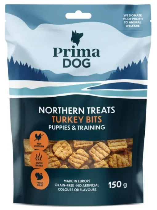 PrimaDog Northern Treats Bits Kalkon för Valpar & Träning makupalat, 150g Sale