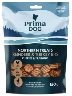 PrimaDog Northern Treats Bits Ren-Kalkon för Valpar & Träning makupalat, 150g Online