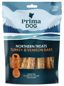 PrimaDog Northern Treats Kalkon-Viltkött Bar makupala, 150g Online