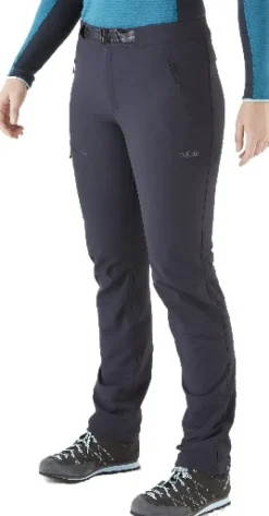 Rab Incline AS Pants naisten softshell-housut, musta Clearance