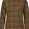 Seeland Skye Flannel Shirt Women Grizzly Brown/Terracotta Check Clearance