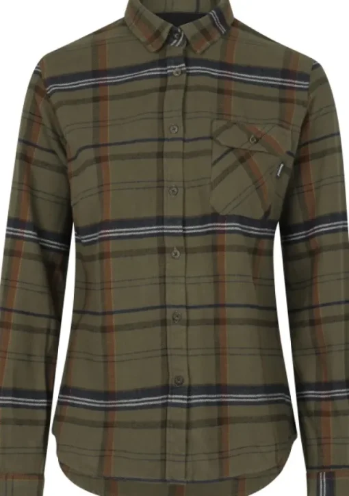 Seeland Skye Flannel Shirt naisten paita, Grape Leaf/Terracotta Check Hot