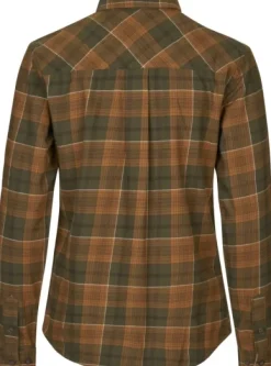 Seeland Skye Flannel Shirt Women Grizzly Brown/Terracotta Check Clearance
