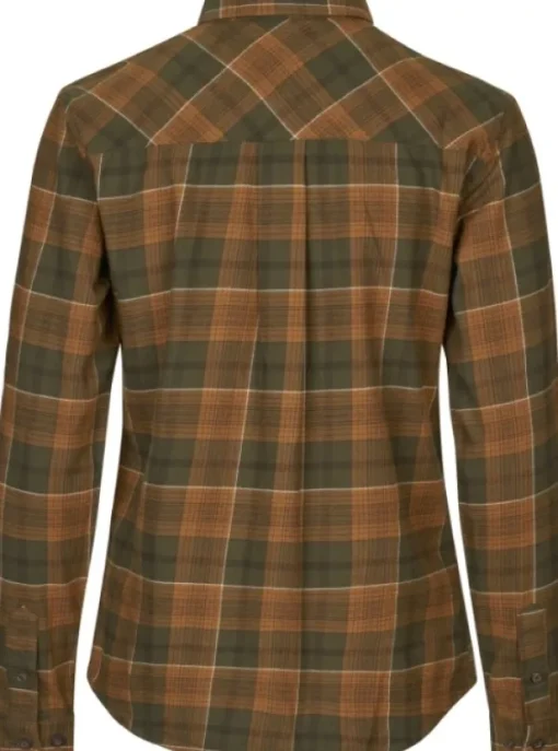 Seeland Skye Flannel Shirt Women Grizzly Brown/Terracotta Check Clearance