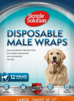 Simple Solution Disposable Male Wraps suojat uroskoirille, L, 12 kpl Sale