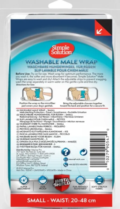 Washable Male Wrap suoja uroskoirille, Small-Simple Solution Best