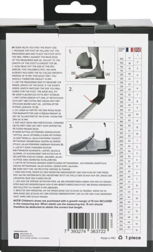 Springyard Sizer mittatikku Clearance