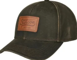 Baseball Cap CO/PES Leather Patch Brown-Stetson New