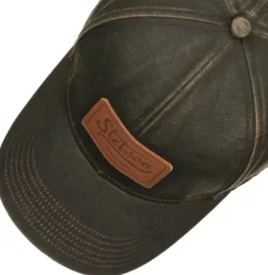 Baseball Cap CO/PES Leather Patch Brown-Stetson New