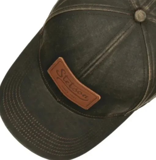 Baseball Cap CO/PES Leather Patch Brown-Stetson New