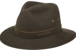 Traveller Waxed Cotton hattu, ruskea-Stetson Sale