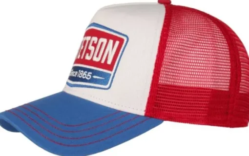 Stetson Trucker Cap Gasoline lippalakki, sininen/punainen Outlet