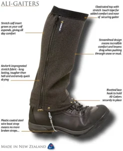 Ali - Gaiters Black-Swazi Clearance