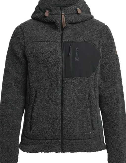 Himalaya Teddy Fleece Hood naisten fleecetakki, Pirate Black-Tenson Online