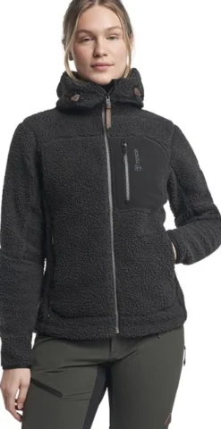 Himalaya Teddy Fleece Hood naisten fleecetakki, Pirate Black-Tenson Online
