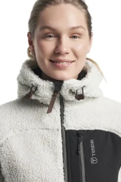 Himalaya Teddy Fleece Hood naisten fleecetakki, Oyster Mushroom-Tenson Sale