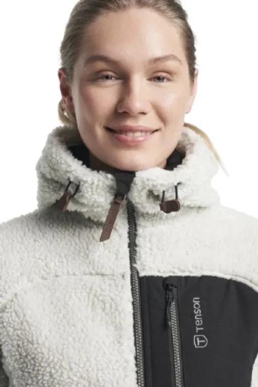 Himalaya Teddy Fleece Hood naisten fleecetakki, Oyster Mushroom-Tenson Sale