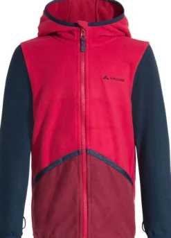 Vaude Kids Pulex Hooded Jacket lasten fleecetakki, punainen/tummanharmaa Hot