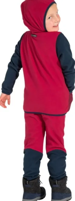 Vaude Kids Pulex Hooded Jacket lasten fleecetakki, punainen/tummanharmaa Hot