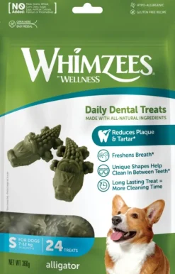 Whimzees Alligator S hammashoitoherkku, 24 kpl Discount