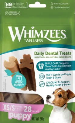 Whimzees Puppy hammashoitoherkku, XS/S, 28 kpl, 210 g New