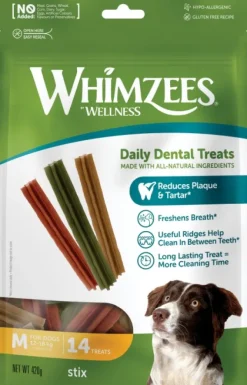 Whimzees Stix M hammashoitoherkku, 14 kpl Hot