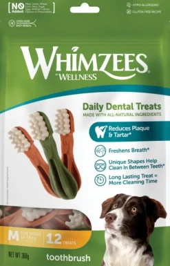 Toothbrush Star M hammashoitoherkku, 12 kpl-Whimzees Online