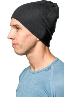 Beanie LITE merinovillapipo, unisex, musta-Woolpower Online