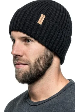 Beanie Rib Black-Woolpower Hot