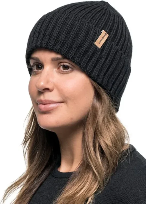 Beanie Rib Black-Woolpower Hot