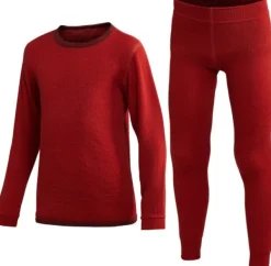Crewneck + Long Johns 200 Kids lasten kerrasto, Autumn Red-Woolpower Sale