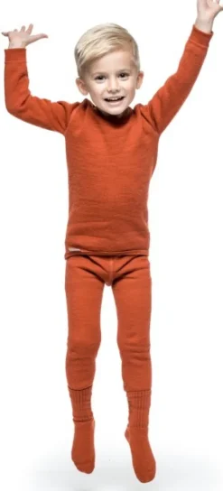 Crewneck + Long Johns 200 Kids lasten kerrasto, Autumn Red-Woolpower Sale