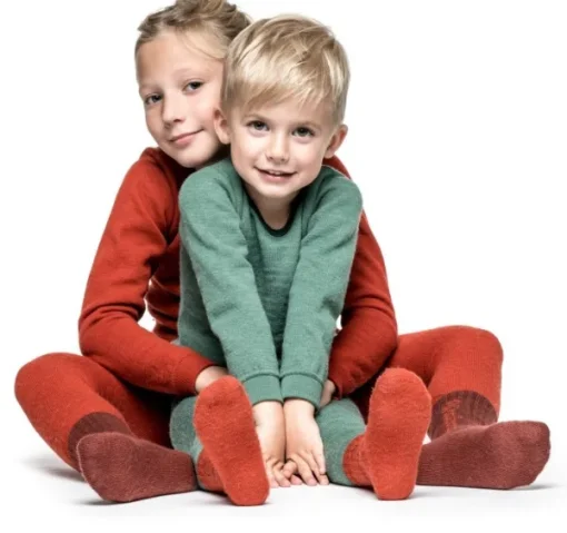Crewneck + Long Johns 200 Kids lasten kerrasto, Autumn Red-Woolpower Sale