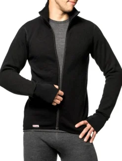 Full Zip Jacket 400 Unisex Black-Woolpower Outlet
