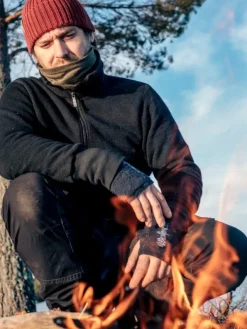 Full Zip Jacket 400 Unisex Black-Woolpower Outlet