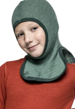 Woolpower Kids Balaclava 200 lasten kypärämyssy, vihreä Clearance