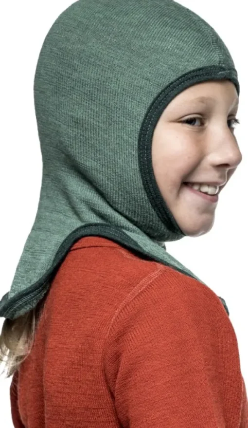 Woolpower Kids Balaclava 200 lasten kypärämyssy, vihreä Clearance